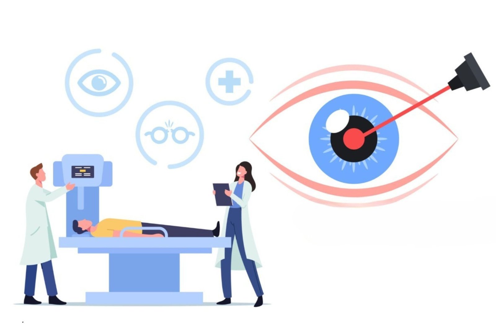 illustration d'une chirurgie réfractive par laser PKR